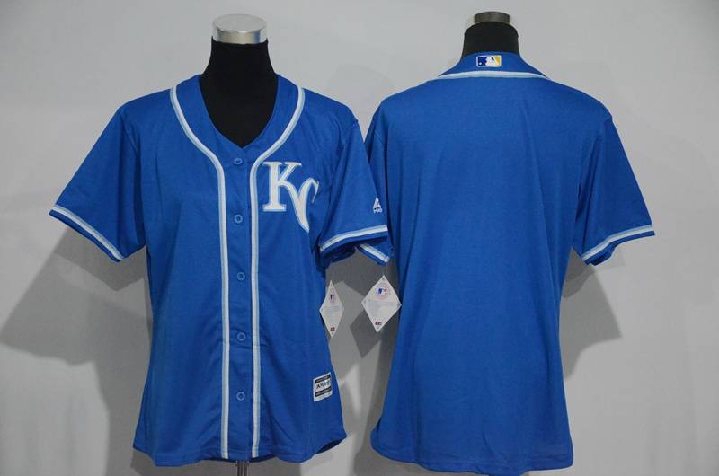 Womens 2017 MLB Kansas City Royals Blank Blue Jerseys